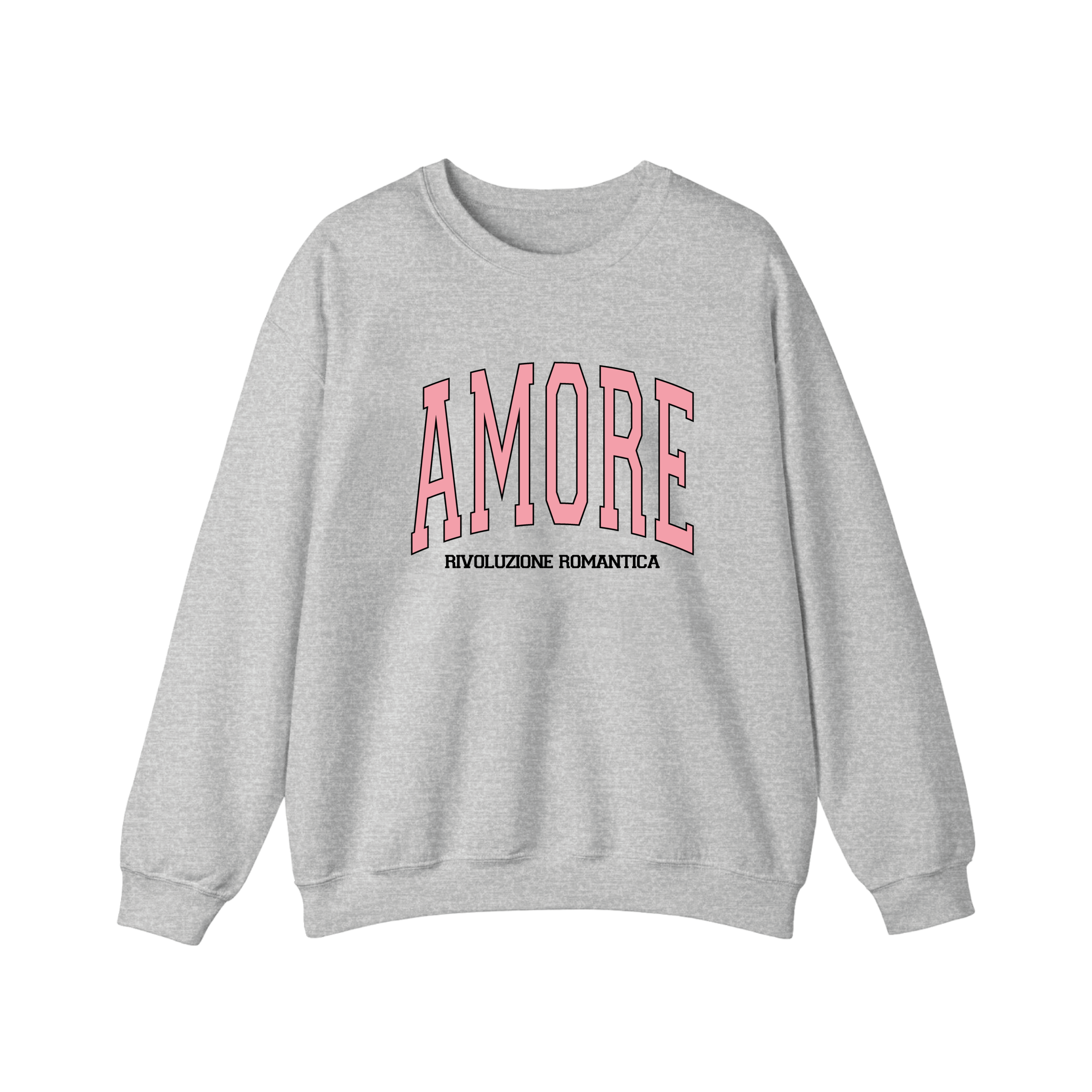 FELPA GIROCOLLO "AMORE" ASH GREY