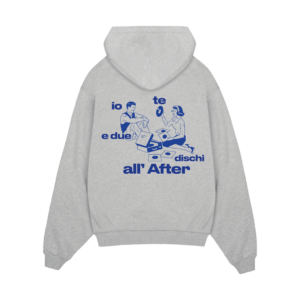 FELPA CAPPUCCIO "DUE DISCHI ALL'AFTER" ASH GREY